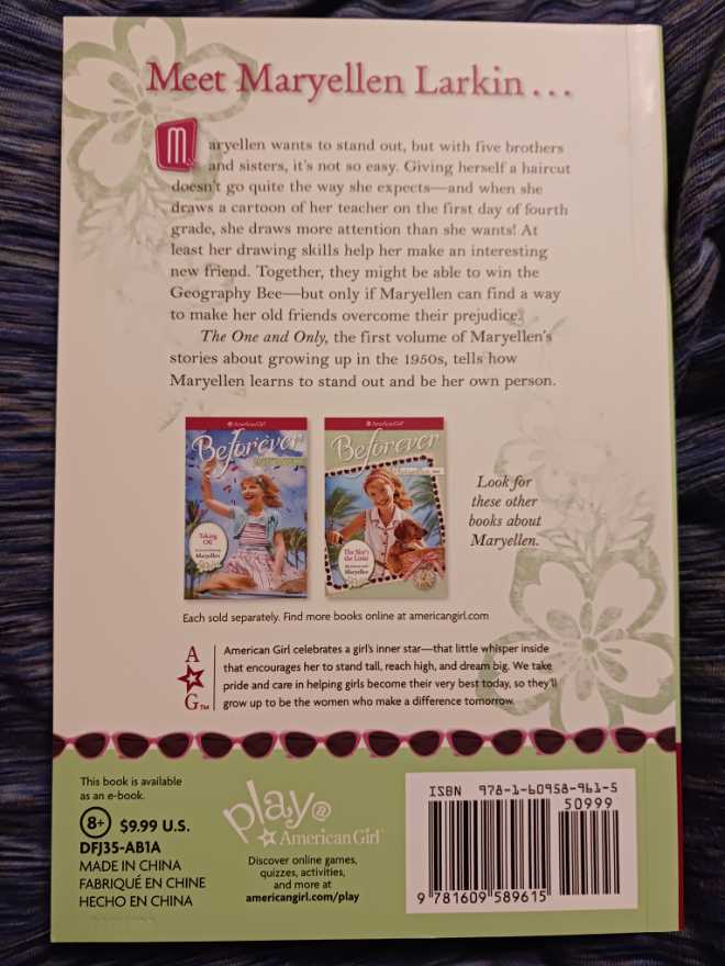American Girl: MaryEllen The One and Only - Laurie Paige (American Girl Publishing Inc) book collectible [Barcode 9781609589615] - Main Image 2