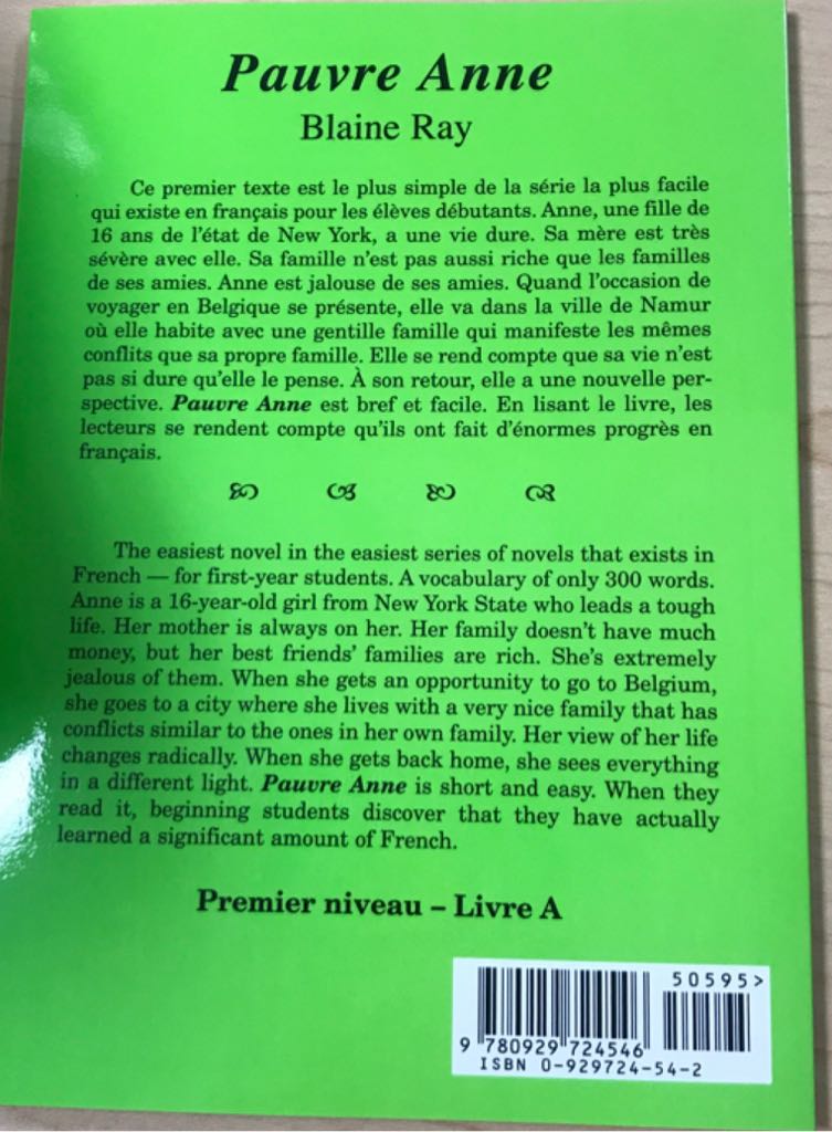 Pauvre Anne - Blaine Ray book collectible [Barcode 9780929724546] - Main Image 2