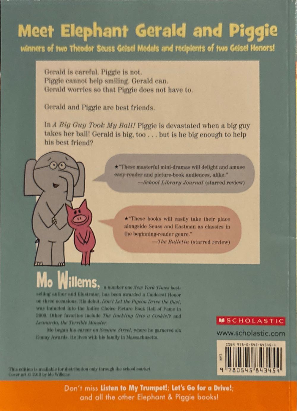 A Big Guy Took My Ball! - Mo Willems (Scholastic Inc. - Paperback) book collectible [Barcode 9780545843454] - Main Image 2