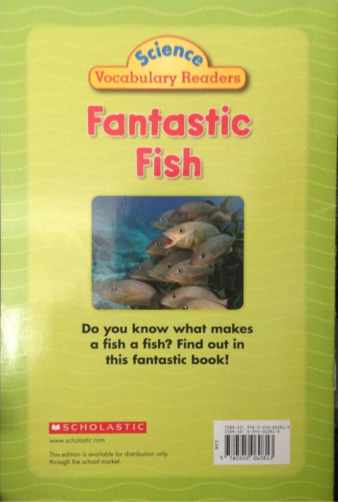 Science Vocabulary Readers Fantastic Fish - Elizabeth Bennett (Scholastic Inc - Paperback) book collectible [Barcode 9780545060813] - Main Image 2