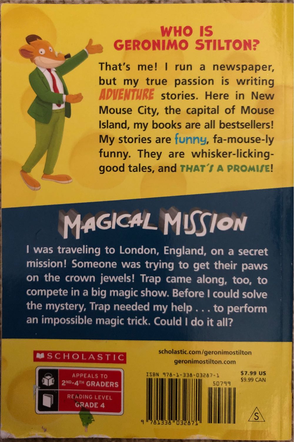 Geronimo Stilton #64: Magical Mission - Geronimo Stilton (Scholastic Inc. - Paperback) book collectible [Barcode 9781338032871] - Main Image 3