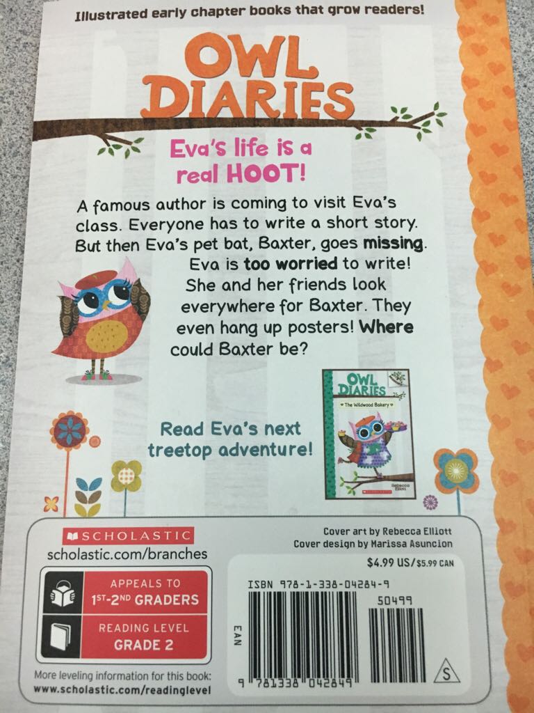 Owl Diaries #6: Baxter Is Missing - Rebecca Elliott (Scholastic Inc - Paperback) book collectible [Barcode 9781338042849] - Main Image 2