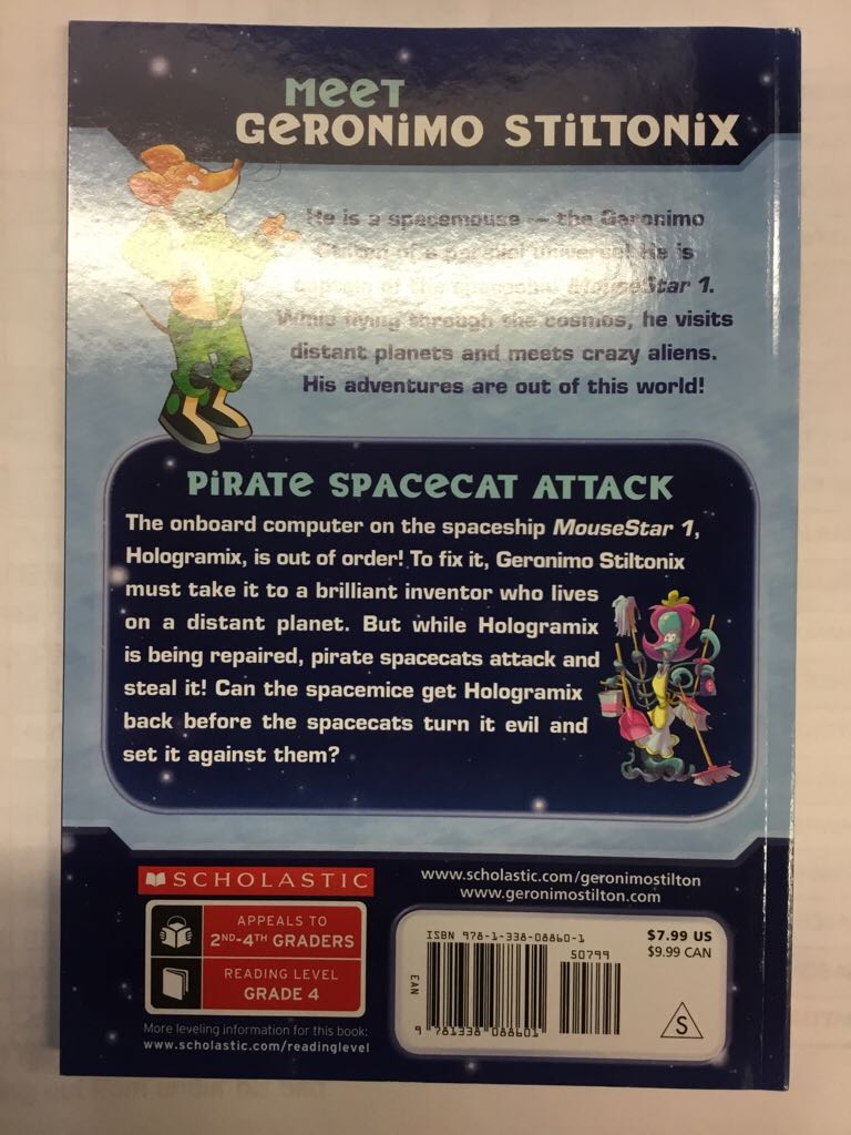Geronimo Stilton Spacemice #10: Pirate Spacecat Attack - Gerinomo Stilton book collectible [Barcode 9781338088601] - Main Image 2