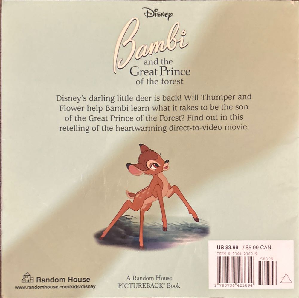 Disney Bambi and the Great Prince of the Forest - Christopher Nicholas (Disney Books for Young Readers - Paperback) book collectible [Barcode 9780736423694] - Main Image 2