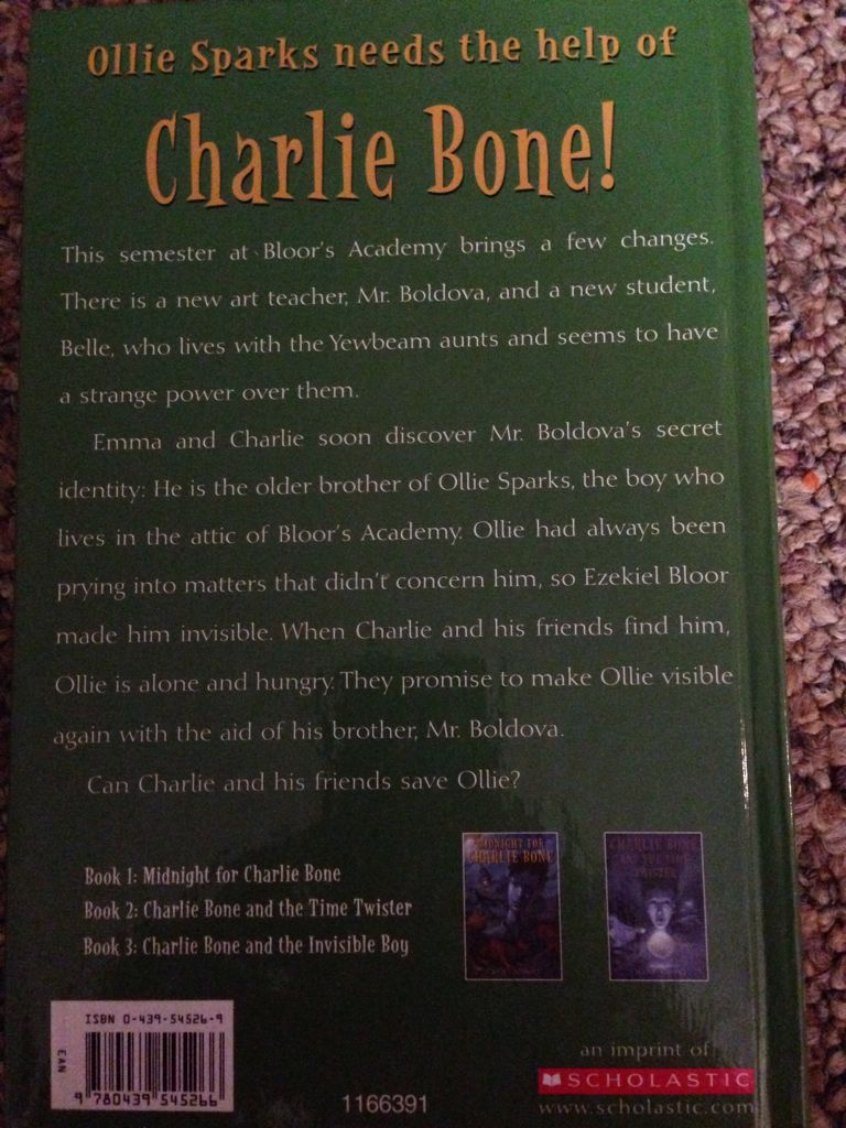 Charlie Bone And The Invisible Boy - Jenny Nimmo (Orchard Books - Hardcover) book collectible [Barcode 9780439545266] - Main Image 2