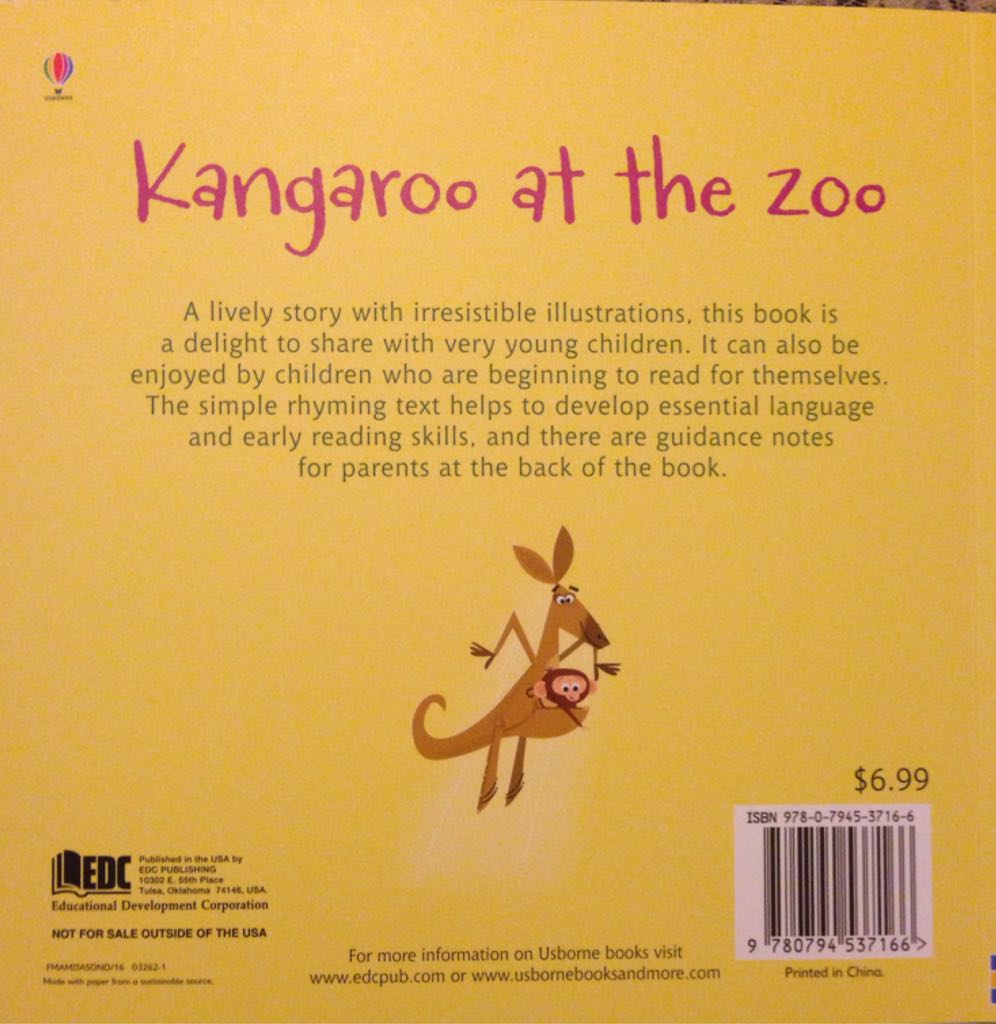 Phonics: Kangaroo At The Zoo - Lesley Sims (Educational Development Corporation) book collectible [Barcode 9780794537166] - Main Image 2