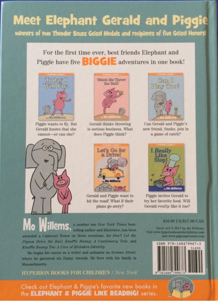 An Elephant & Piggie Biggie Volume 1 - Mo Willems (Hyperion Books for Children - Hardcover) book collectible [Barcode 9781484799673] - Main Image 2