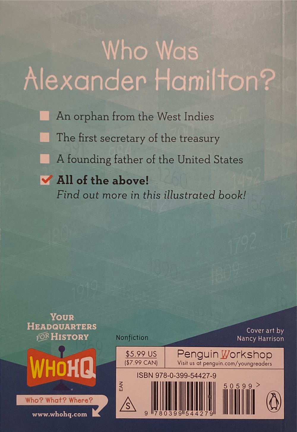 Who Was Alexander Hamilton? - Pam Pollack (Penguin - Paperback) book collectible [Barcode 9780399544279] - Main Image 2