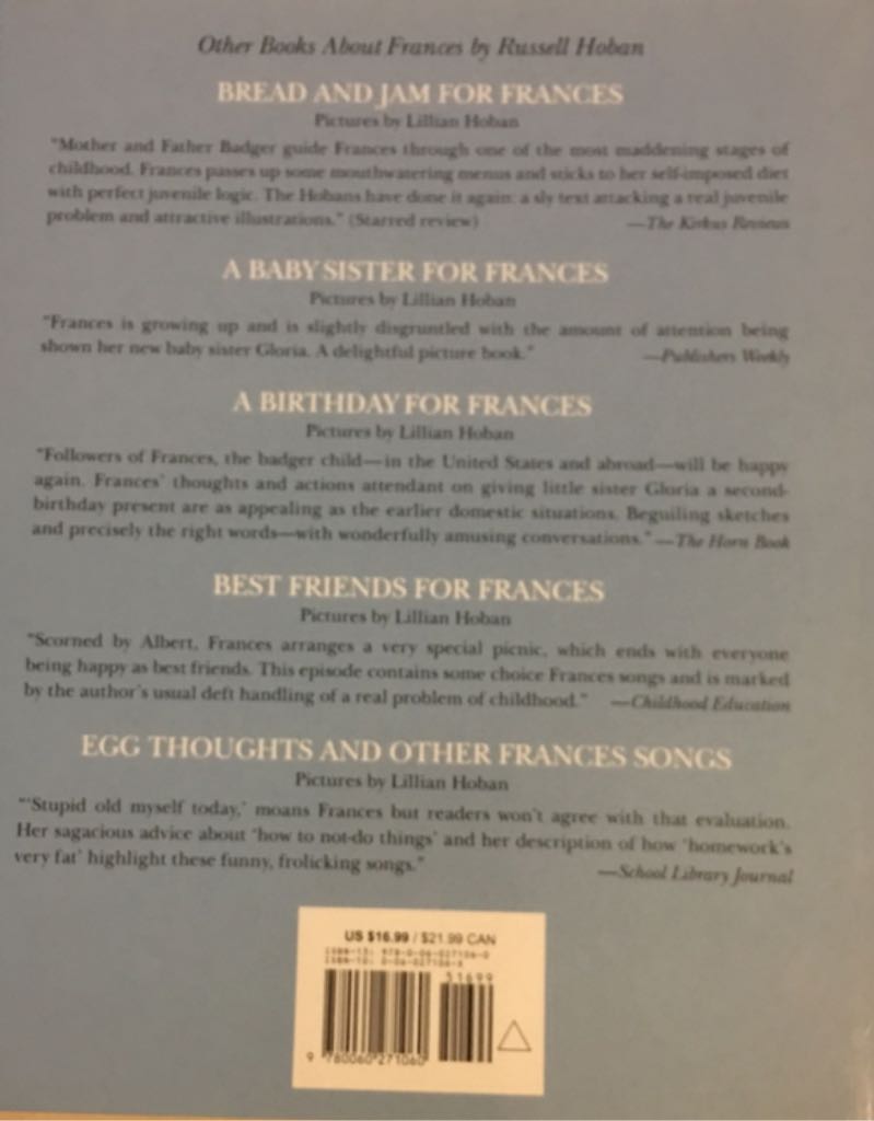 Bedtime For Frances [F16] - John Russell Brown (HarperFestival - Hardcover) book collectible [Barcode 9780060271060] - Main Image 2