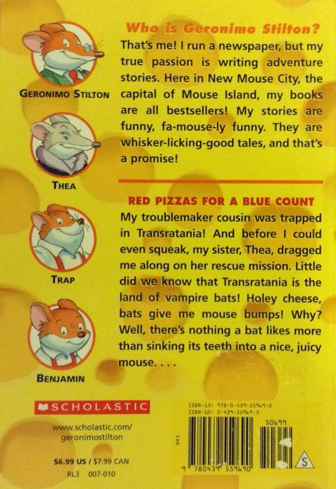 Geronimo Stilton #7: Red Pizzas For A Blue Count - Geronimo Stilton (Scholastic Inc - Paperback) book collectible [Barcode 9780439559690] - Main Image 2
