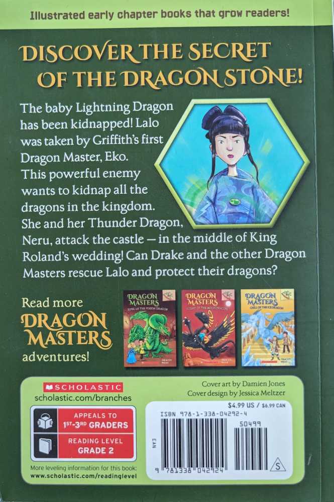 Dragon Masters #8: Roar of the Thunder Dragon - Tracey West (Scholastic Incorporated - Paperback) book collectible [Barcode 9781338042924] - Main Image 2
