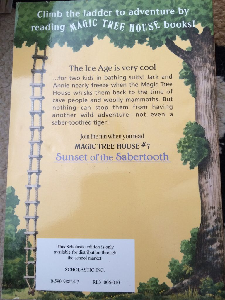 Magic Tree House #7 Sunset Of The Sabertooth - Mary Pope Osborne (Scholastic Inc. - Paperback) book collectible [Barcode 9780590988247] - Main Image 2