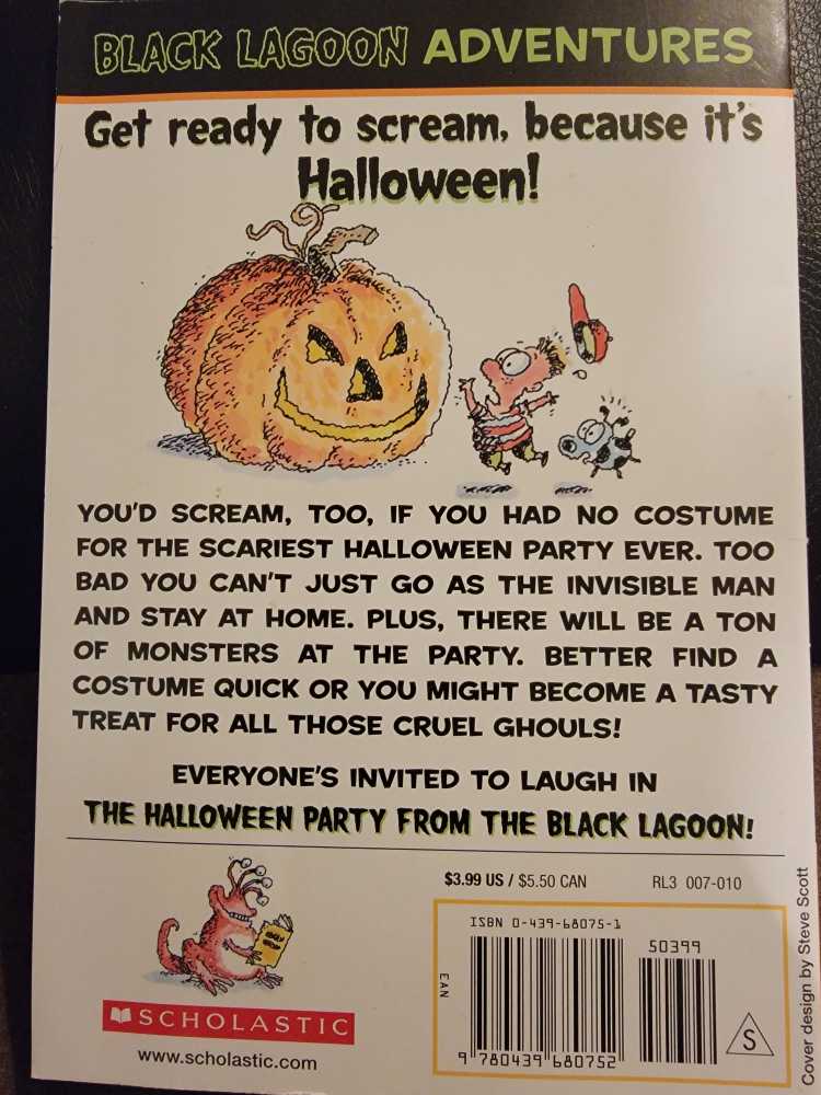 Black Lagoon #5: The Halloween Party - Mike Thaler (Scholastic Inc. - Paperback) book collectible [Barcode 9780439680752] - Main Image 2