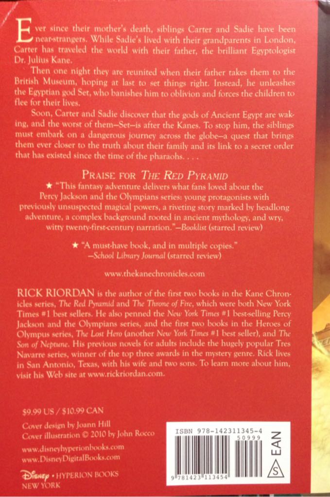 The Red Pyramid - Rick Riordan (Disney-Hyperion - Paperback) book collectible [Barcode 9781423113454] - Main Image 2