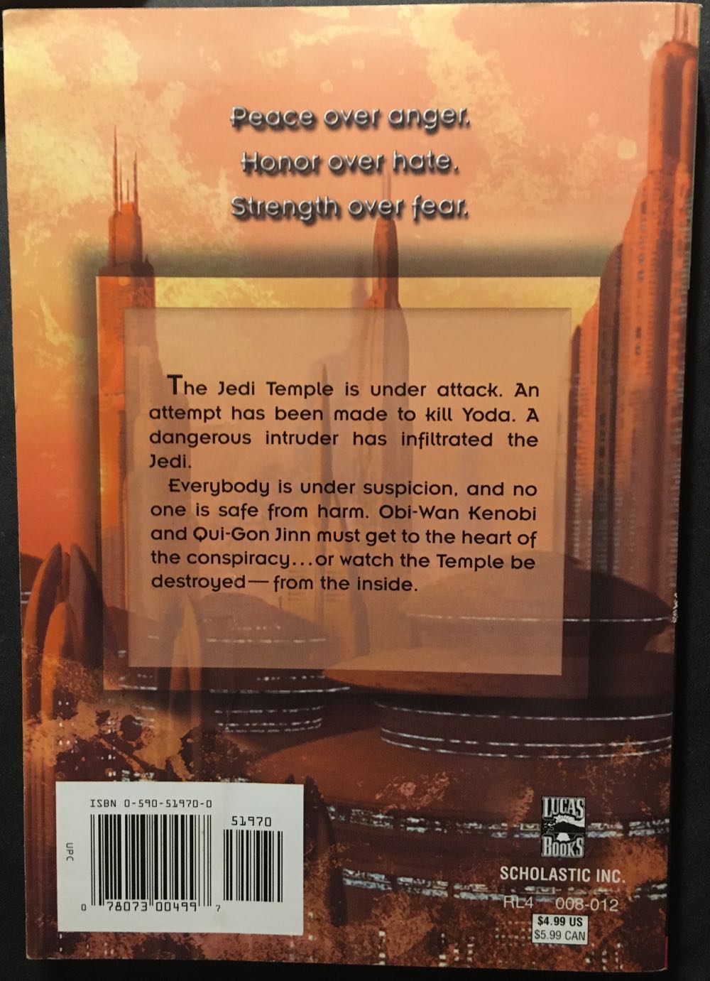 Star Wars Jedi Apprentice #7: The Captive Temple - Jude Watson (Scholastic Inc. - Paperback) book collectible [Barcode 9780590519700] - Main Image 2