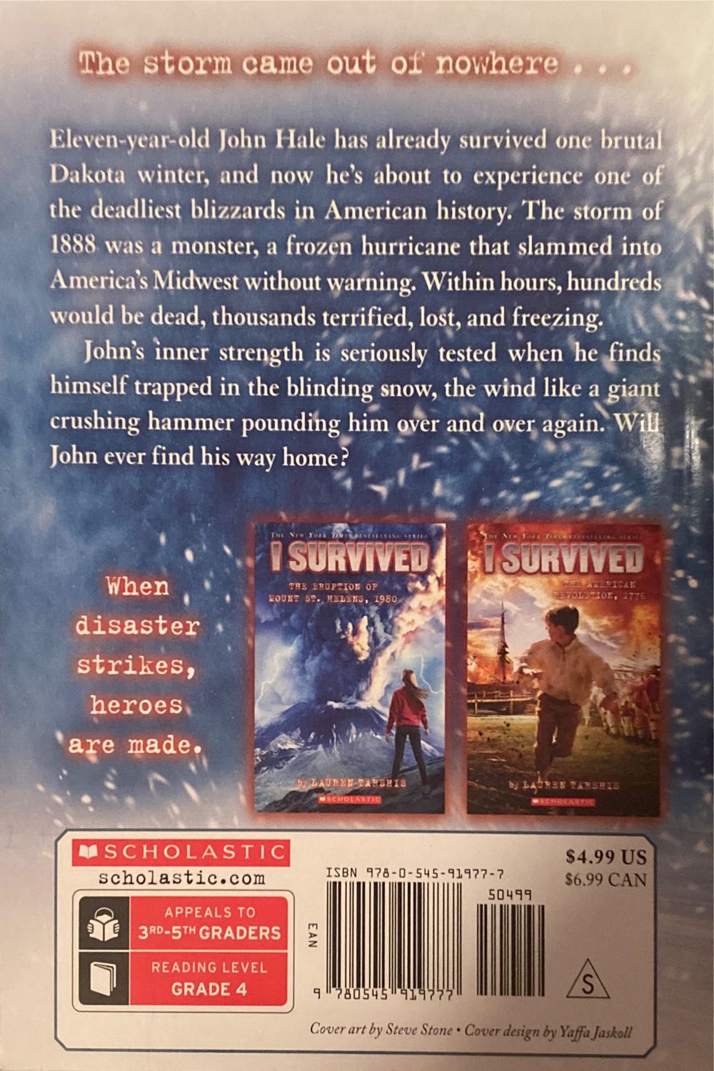 I Survived The Children’s Blizzard, 1888 - Lauren Tarshis (Scholastic paperback - Paperback) book collectible [Barcode 9780545919777] - Main Image 2