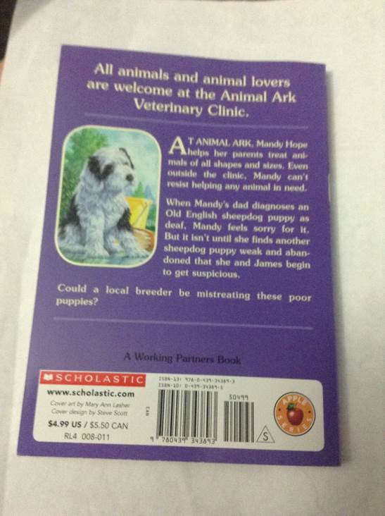 Animal Ark 28: Puppy In A Puddle - Ben M. Baglio (Scholastic Paperbacks - Paperback) book collectible [Barcode 9780439343893] - Main Image 2