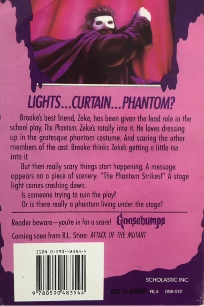 #24: Phantom of the Auditorium - R.L. Stine (Apple Paperbacks (Scholastic) - Paperback) book collectible [Barcode 9780590483544] - Main Image 2
