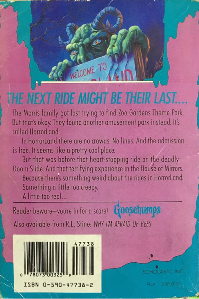 One Day At HorrorLand - R.L. Stine (Apple Paperbacks (Scholastic) - Paperback) book collectible [Barcode 9780590477383] - Main Image 2