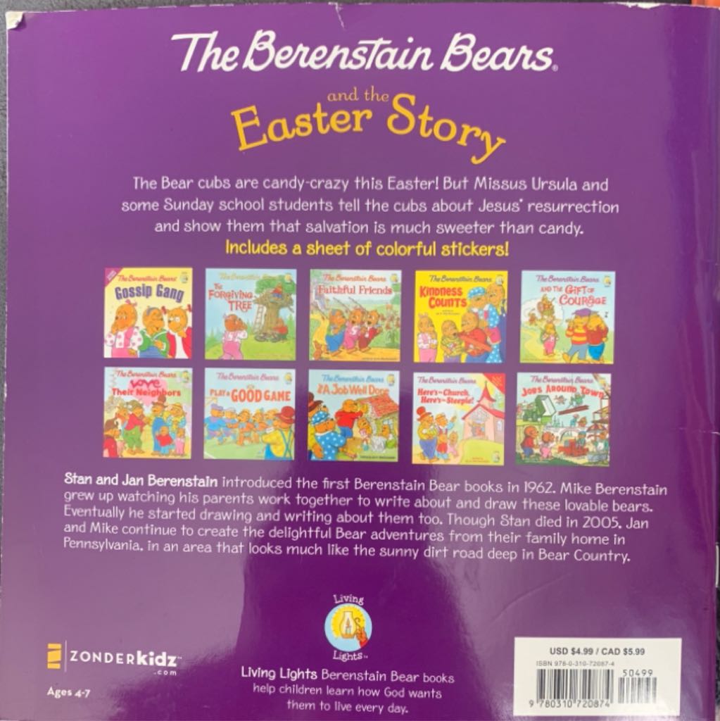 Berenstain Bears and the Easter Story, The - Berenstain (Berenstain Bears/Living Lights - Paperback) book collectible [Barcode 9780310720874] - Main Image 2