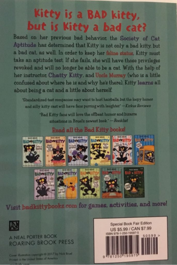 Bad Kitty: Takes The Test - Nick Bruel book collectible [Barcode 9781250195975] - Main Image 2