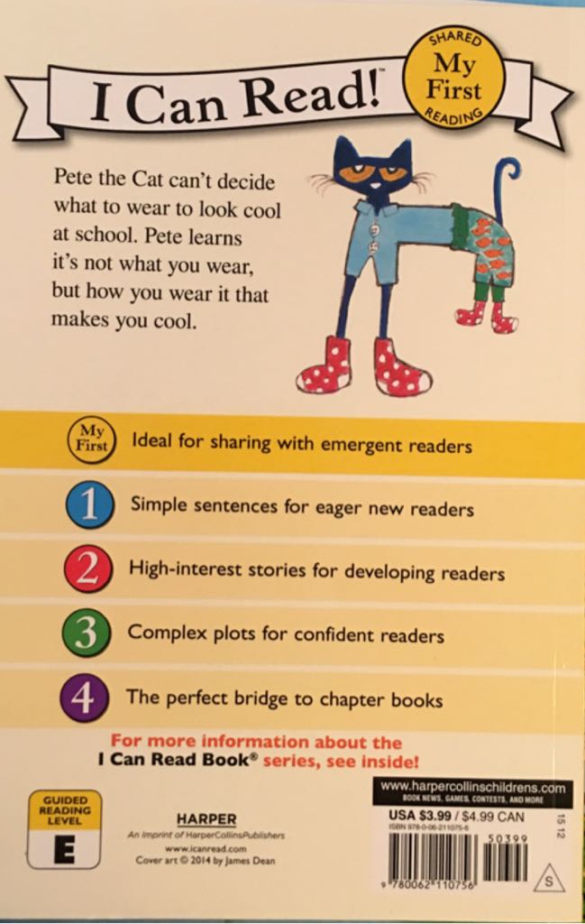 Pete the Cat: Too Cool for School - James Dean (HarperCollins - Paperback) book collectible [Barcode 9780062110756] - Main Image 2