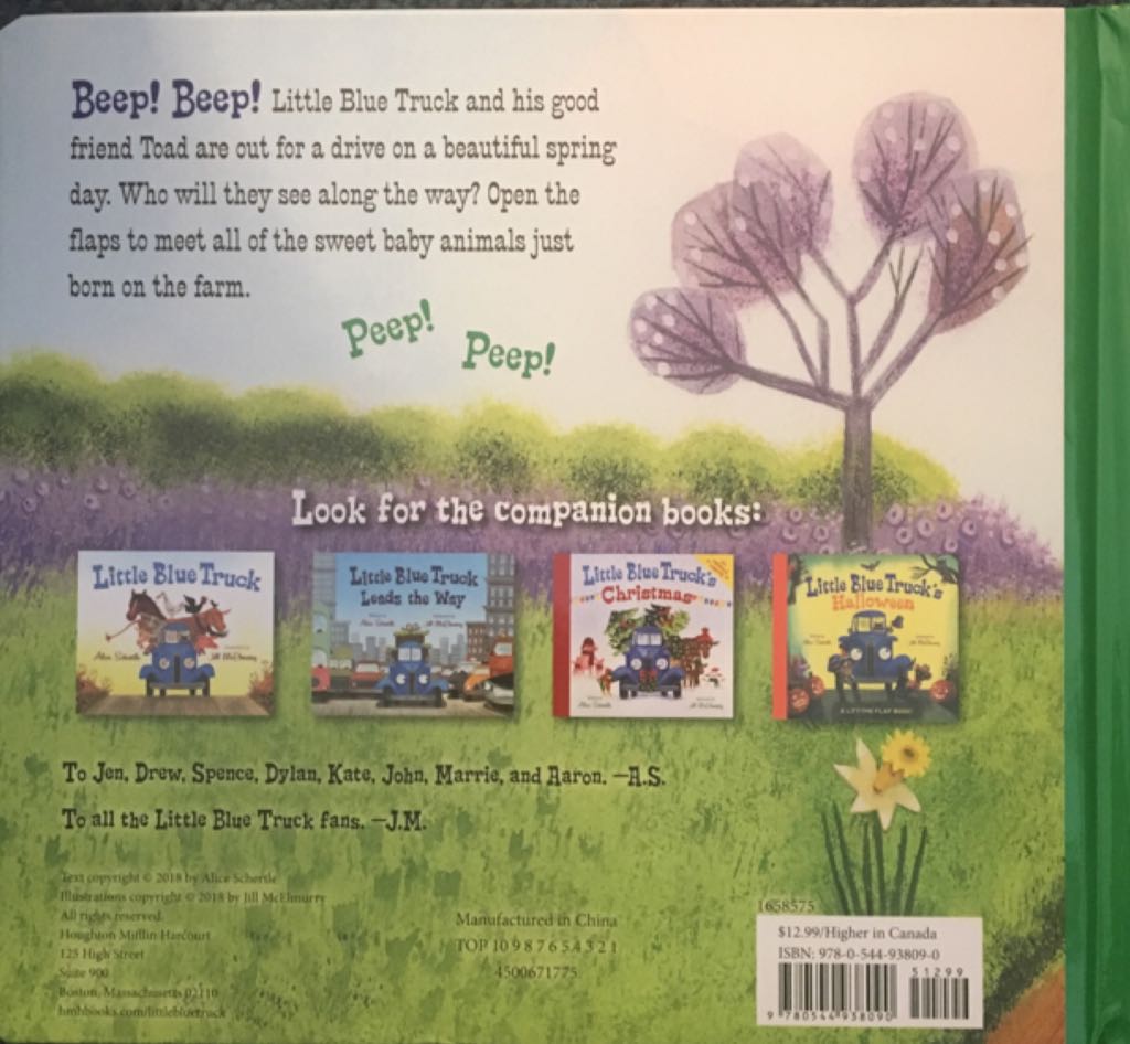 Little Blue Truck’s Springtime - Alice Schertle (Hmh Books for Young Readers - Hardcover) book collectible [Barcode 9780544938090] - Main Image 2
