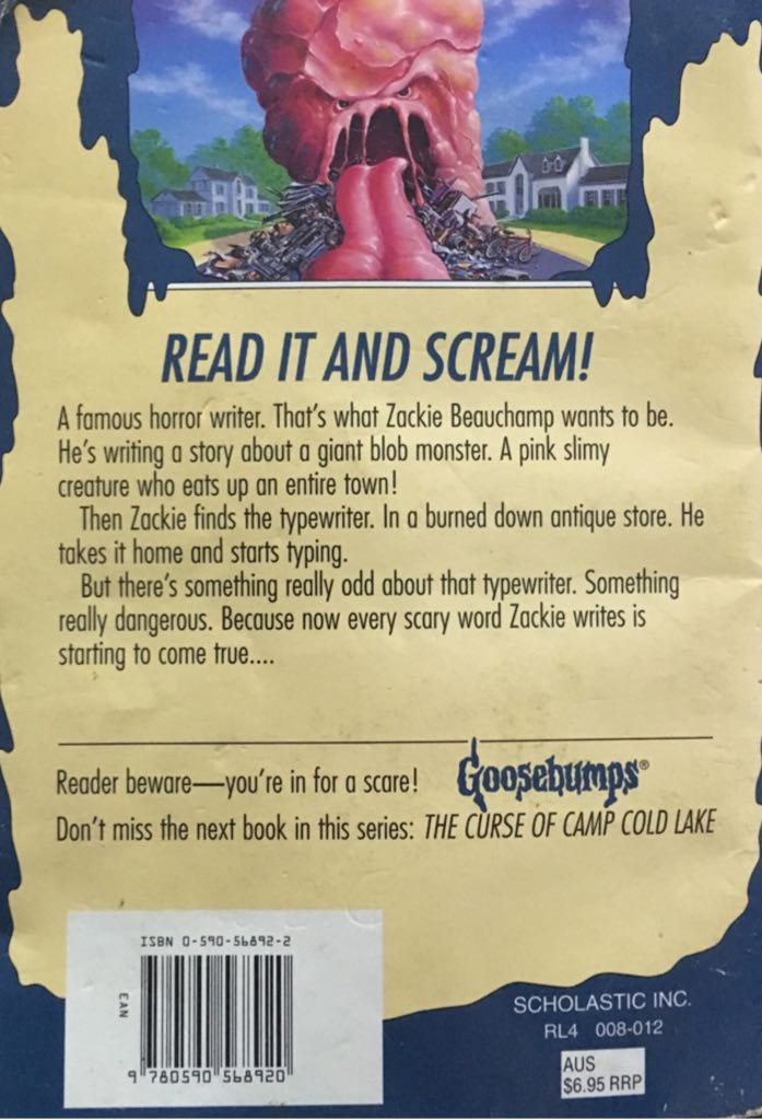Goosebumps #55: The Blob That Ate Everyone - R.L. Stine (Apple Paperbacks (Scholastic) - Paperback) book collectible [Barcode 9780590568920] - Main Image 2