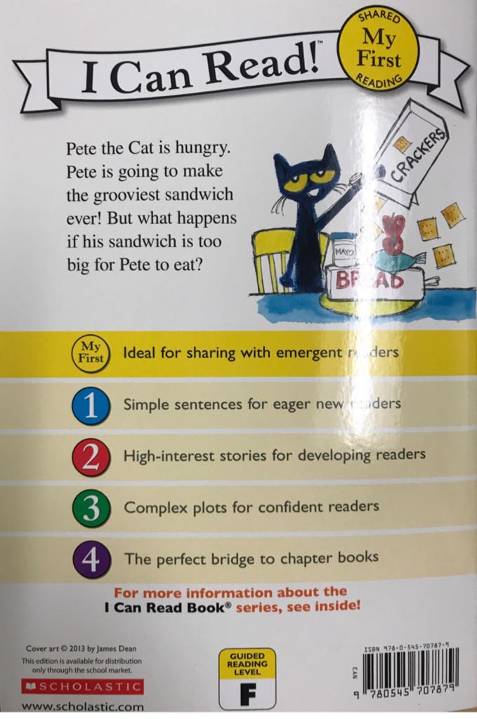 Pete The Cat, Pete’s Big Lunch - James Dean (Scholastic - Paperback) book collectible [Barcode 9780545707879] - Main Image 2
