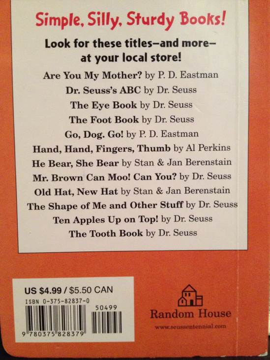 Hop on Pop - Dr. Seuss (Random House - Board Book) book collectible [Barcode 9780375828379] - Main Image 2
