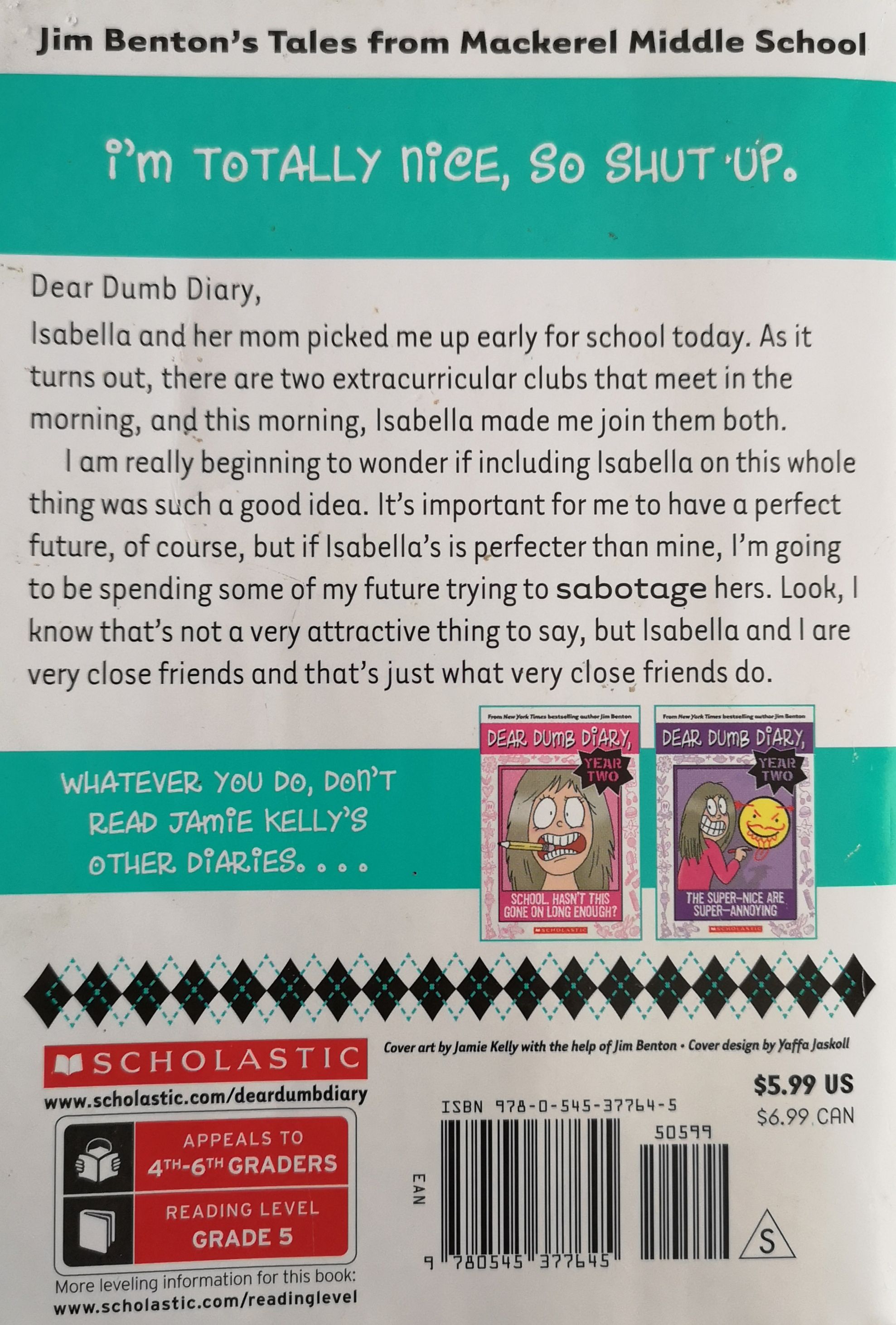 Dear Dumb Diary: Year Two #3 - Jim Benton (Scholastic Inc. - Paperback) book collectible [Barcode 9780545377645] - Main Image 2