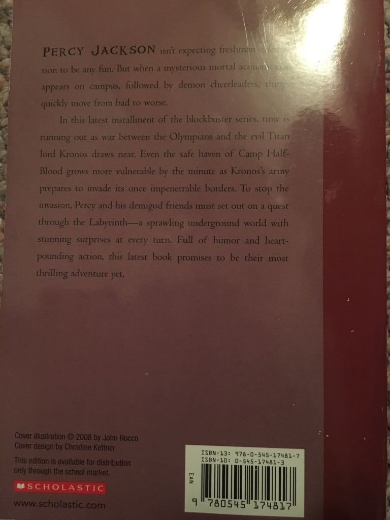 Percy Jackson 4: The Battle of the Labyrinth - Rick Riordan (Scholastic Inc. - eBook) book collectible [Barcode 9780545174817] - Main Image 2