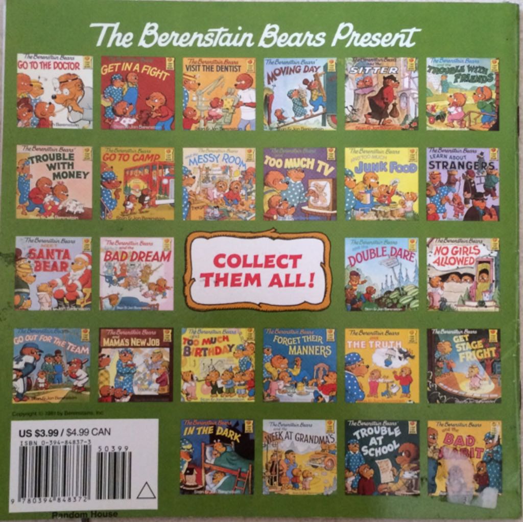 Berenstain Bears: BB And The Sitter - Stan & Jan Berenstain (Random House - Hardcover) book collectible [Barcode 9780394848372] - Main Image 2