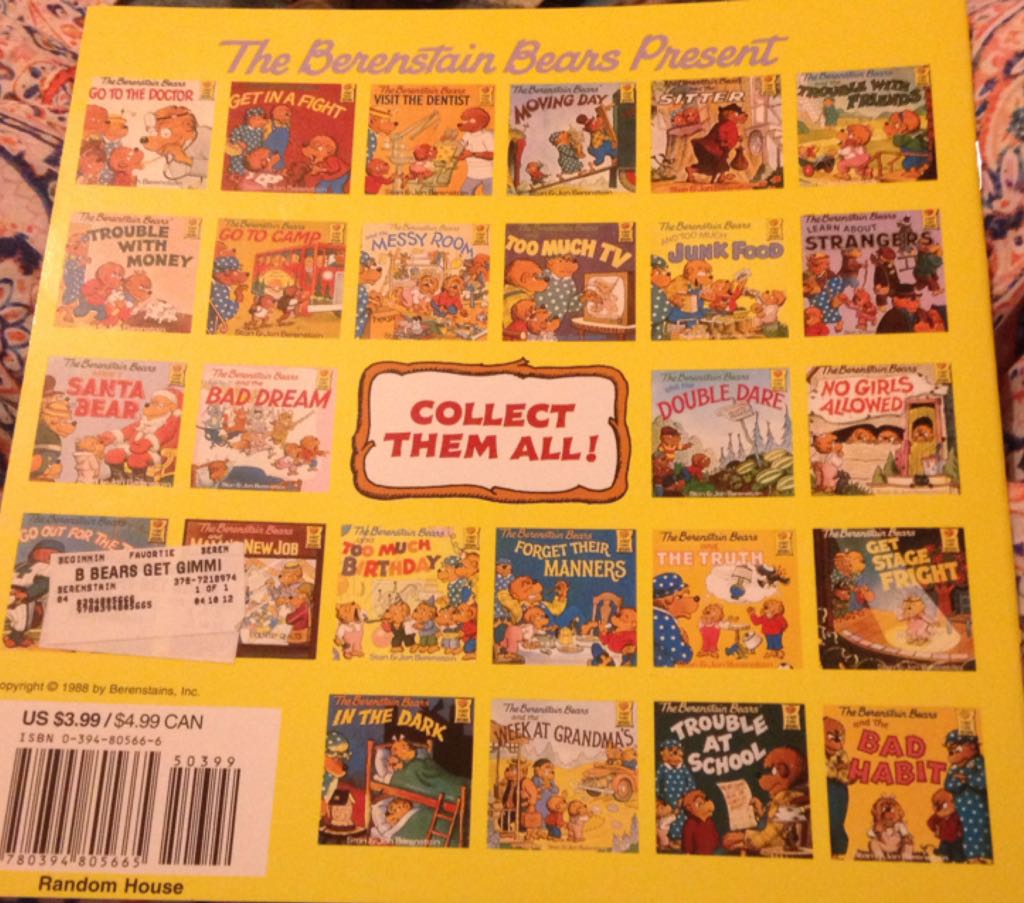 Berenstain Bears: BB Get The Gimmies - Stan & Jan Berenstain (Random House - Paperback) book collectible [Barcode 9780394805665] - Main Image 2