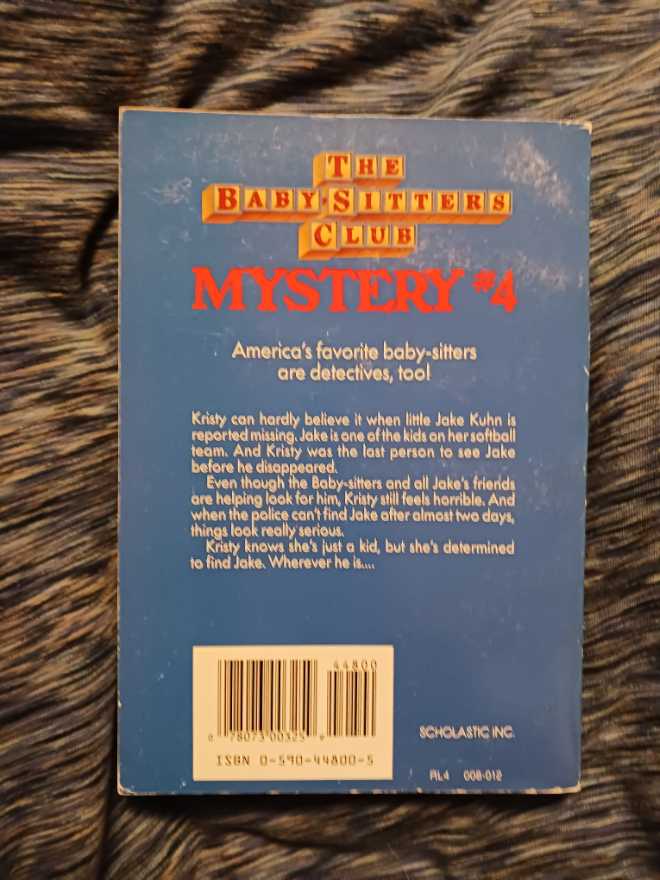 Baby-Sitters Club Mystery #4 Kristy and the Missing Child - Ann M. Martin (Apple - Paperback) book collectible [Barcode 9780590448000] - Main Image 2