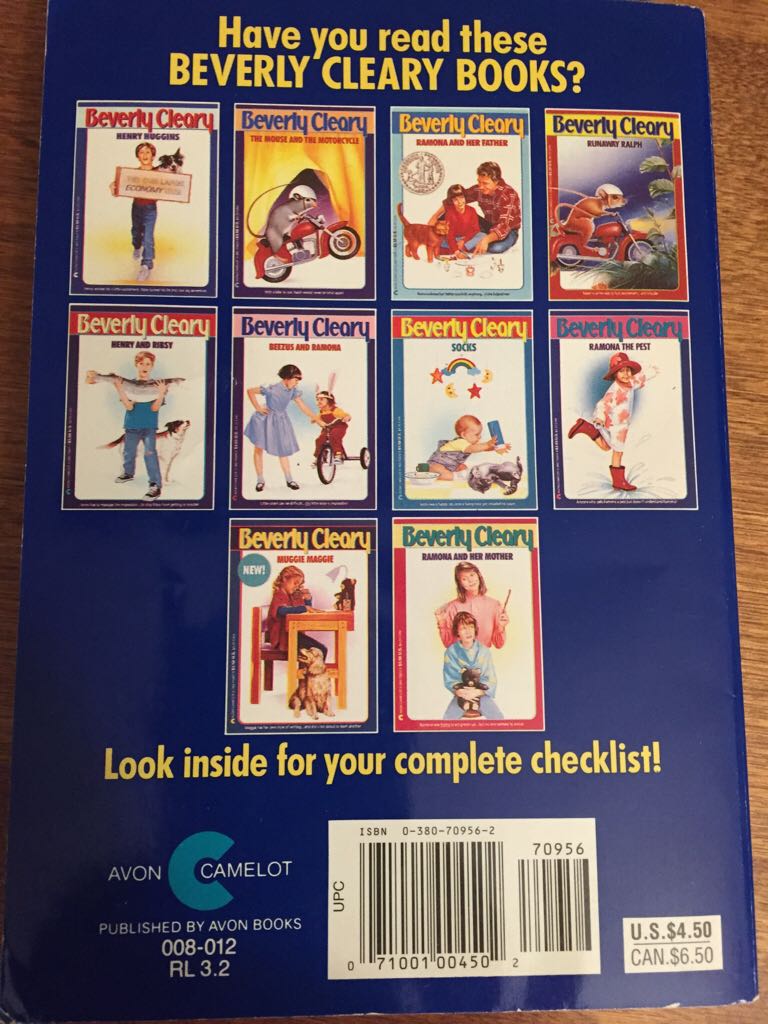 Ramona Quimby, Age 8 - Beverly Cleary (Scholastic - Paperback) book collectible [Barcode 9780380709564] - Main Image 2