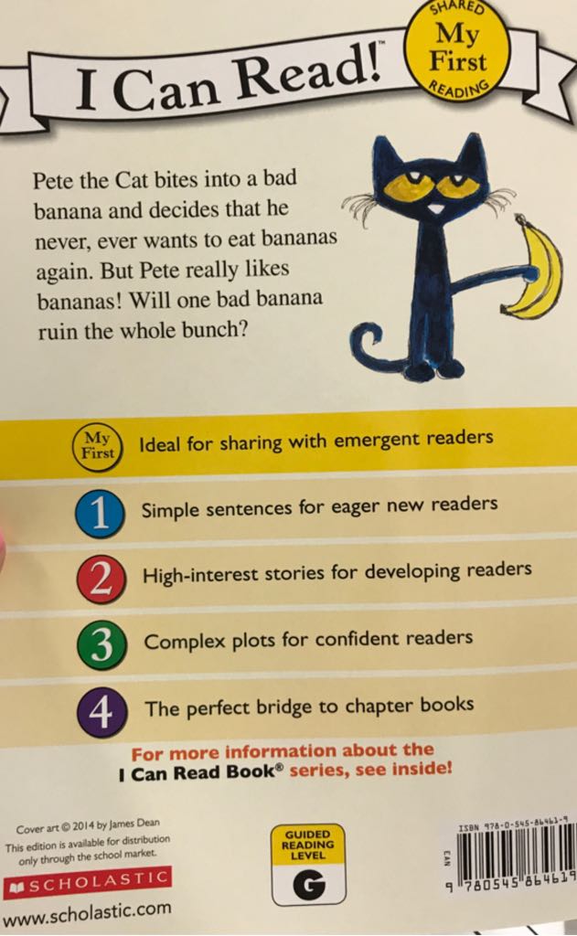 Pete the Cat and the Bad Banana - James Dean (- Paperback) book collectible [Barcode 9780545864619] - Main Image 2