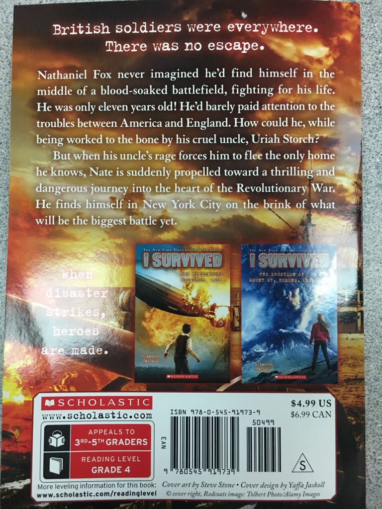 I Survived the American Revolution, 1776 (I Survived #15) - Lauren Tarshis (Scholastic Paperbacks - Paperback) book collectible [Barcode 9780545919739] - Main Image 2