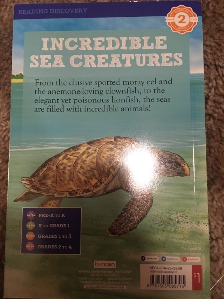 Incredible Sea Creatures - Kathryn Knight$$ (Bendon Inc.) book collectible [Barcode 9781505095715] - Main Image 2