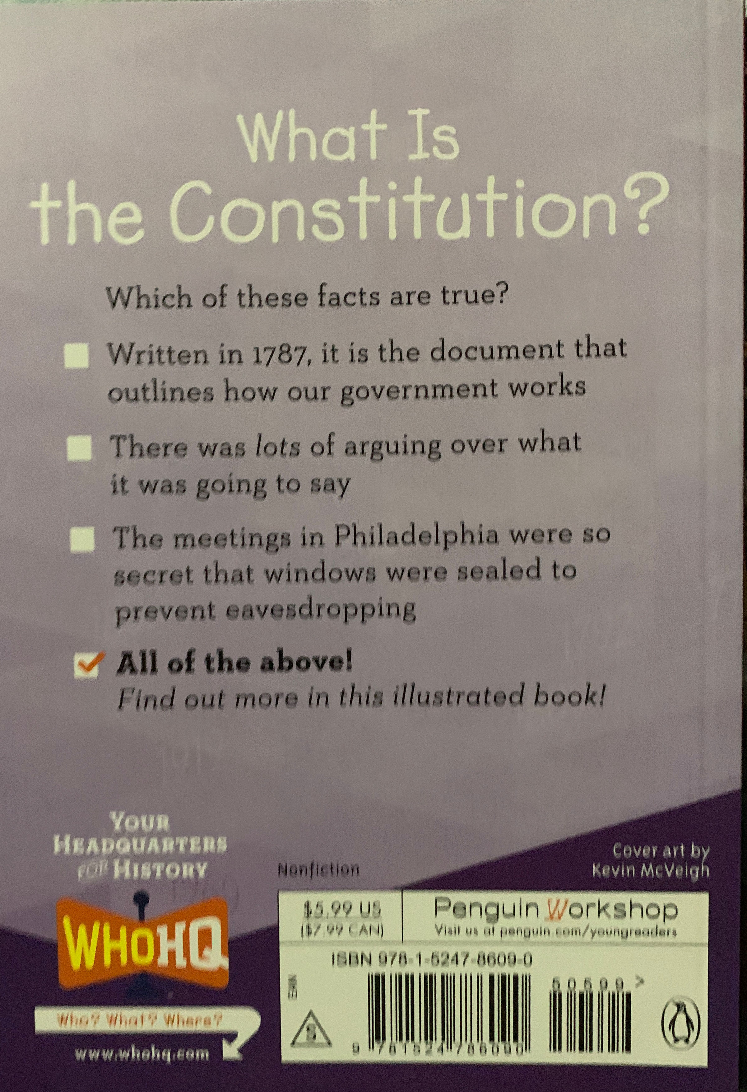 What Is The Constitution? - Patricia Brennan Demuth (Penguin Workshop - Paperback) book collectible [Barcode 9781524786090] - Main Image 2