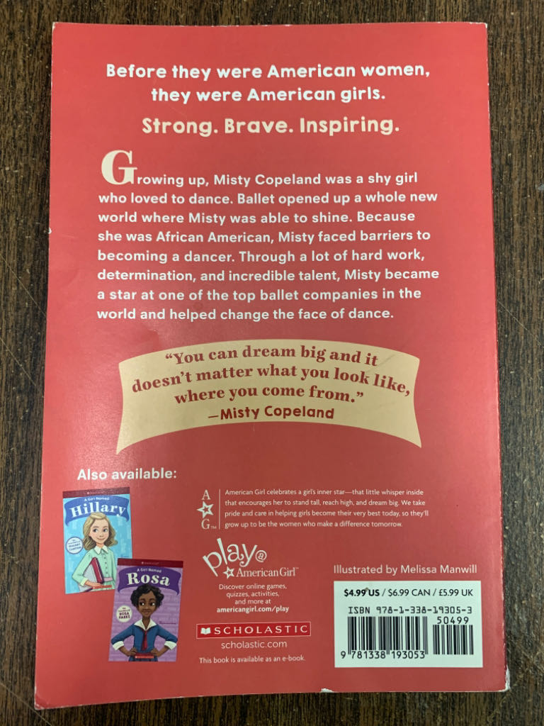 A Girl Named Misty: The True Story of Misty Copeland (American Girl: A Girl Named) - Kelly Starling Lyons (American Girl: A Girl Named - Paperback) book collectible [Barcode 9781338193053] - Main Image 2