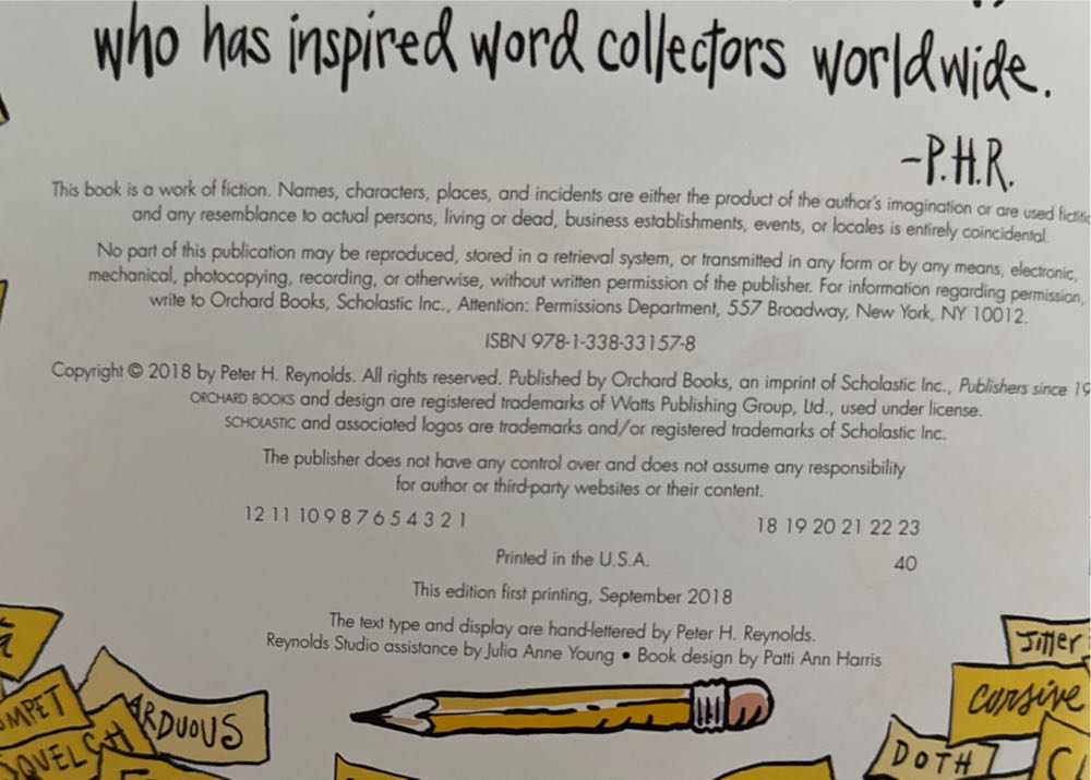 The Word Collector - Peter H. Reynolds (Scholastic, Inc. - Paperback) book collectible [Barcode 9781338331578] - Main Image 3