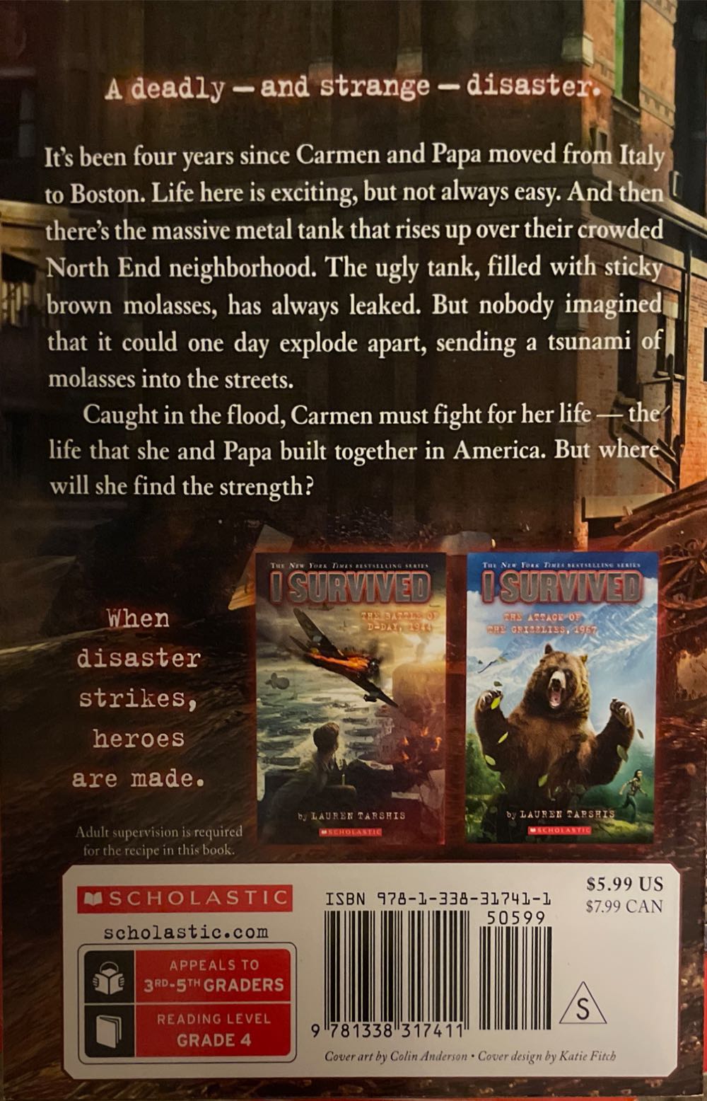 I Survived #19: The Great Molasses Flood, 1919 - Lauren Tarshis (Scholastic Paperbacks - Paperback) book collectible [Barcode 9781338317411] - Main Image 2