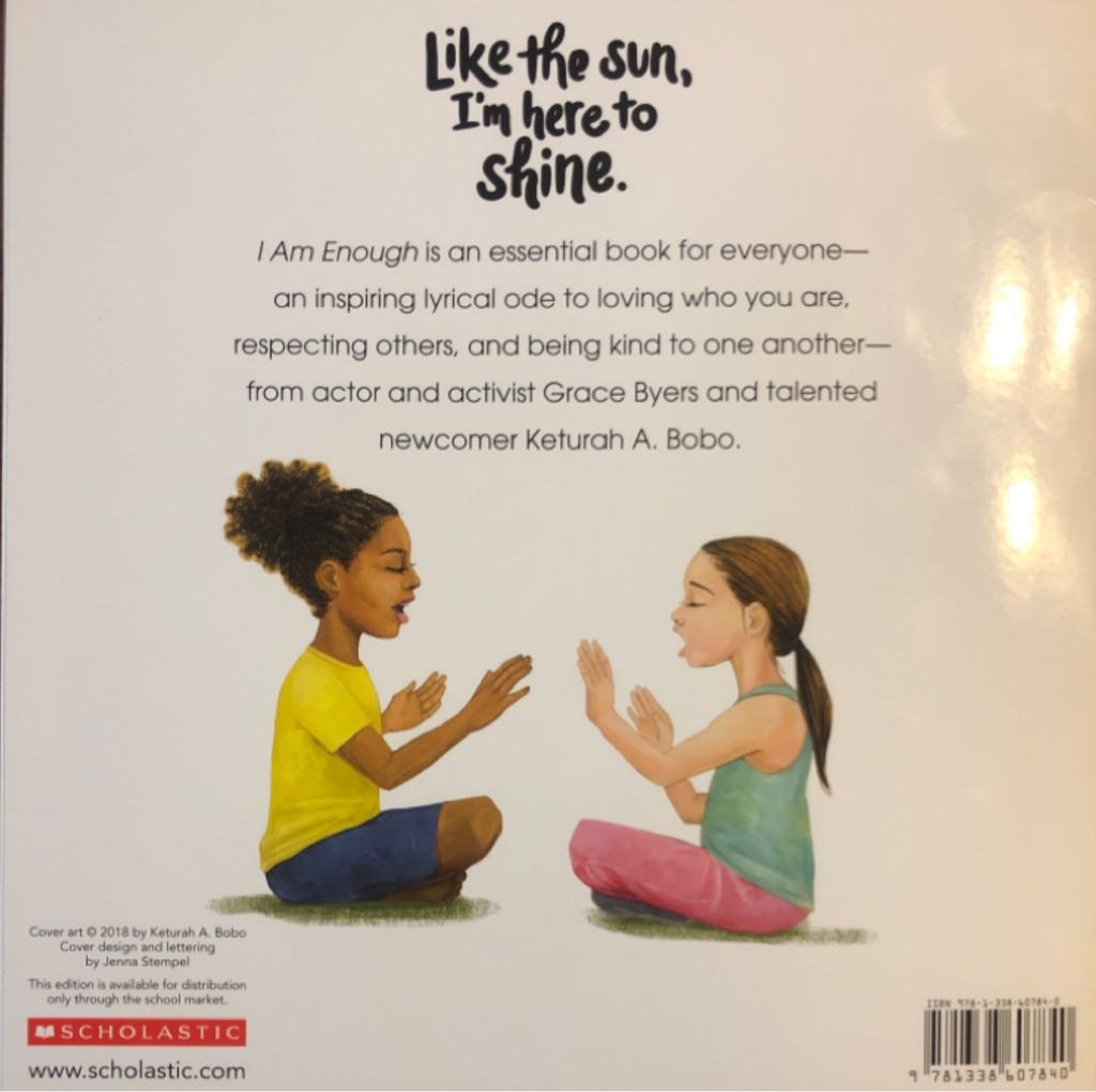 I Am Enough - Grace Byers (A Scholastic Press - Paperback) book collectible [Barcode 9781338607840] - Main Image 2