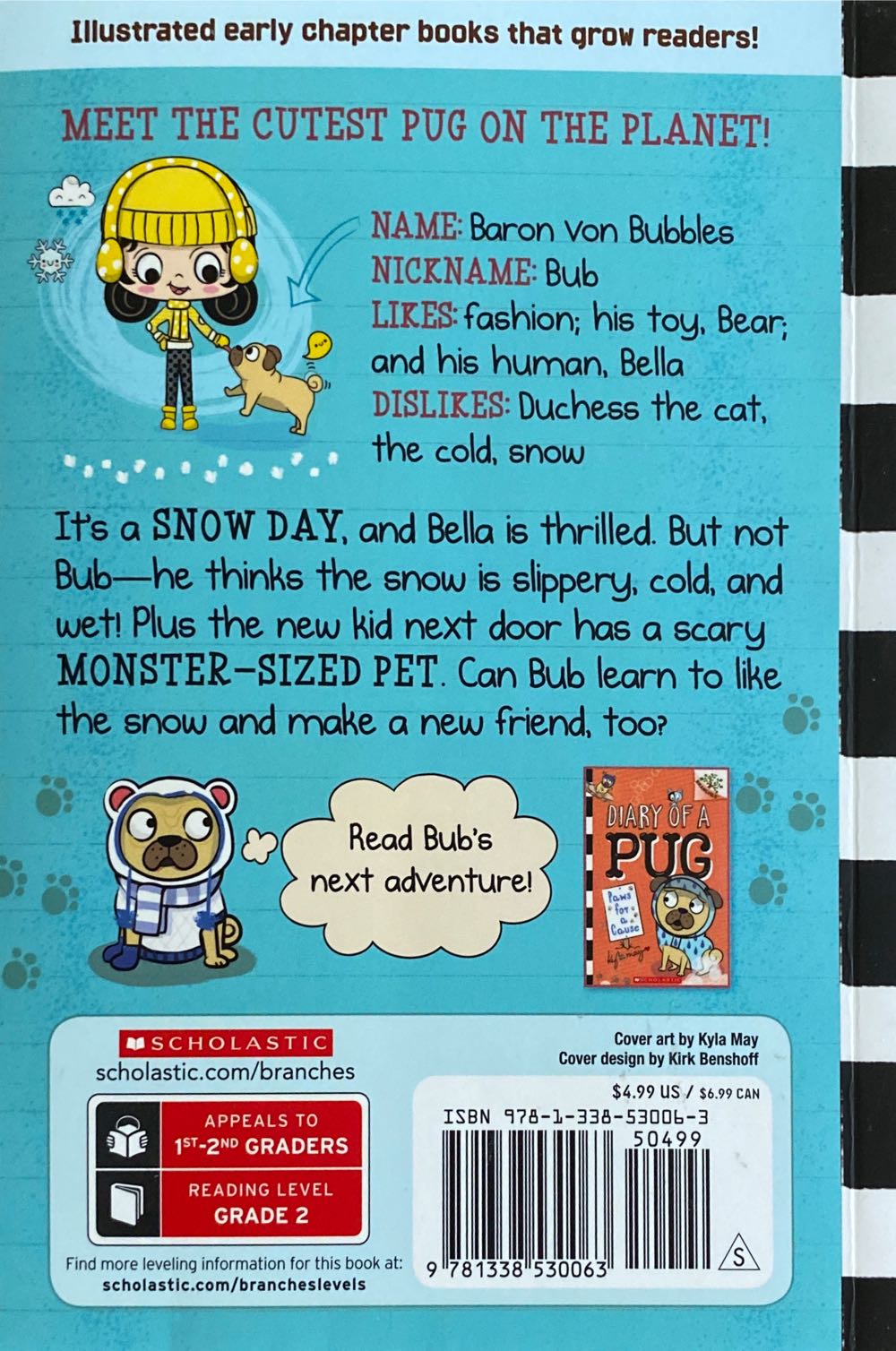 Diary Of A Pug#2 Pug’s Snow Day - Kyla May (Scholastic - Paperback) book collectible [Barcode 9781338530063] - Main Image 2