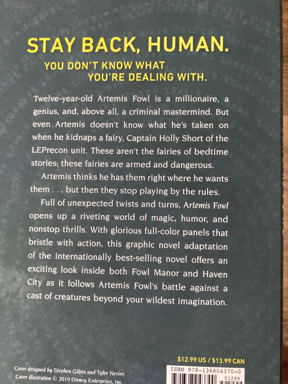 Artemis Fowl: The Graphic Novel - Eoin Colfer (Disney - Paperback) book collectible [Barcode 9781368043700] - Main Image 2