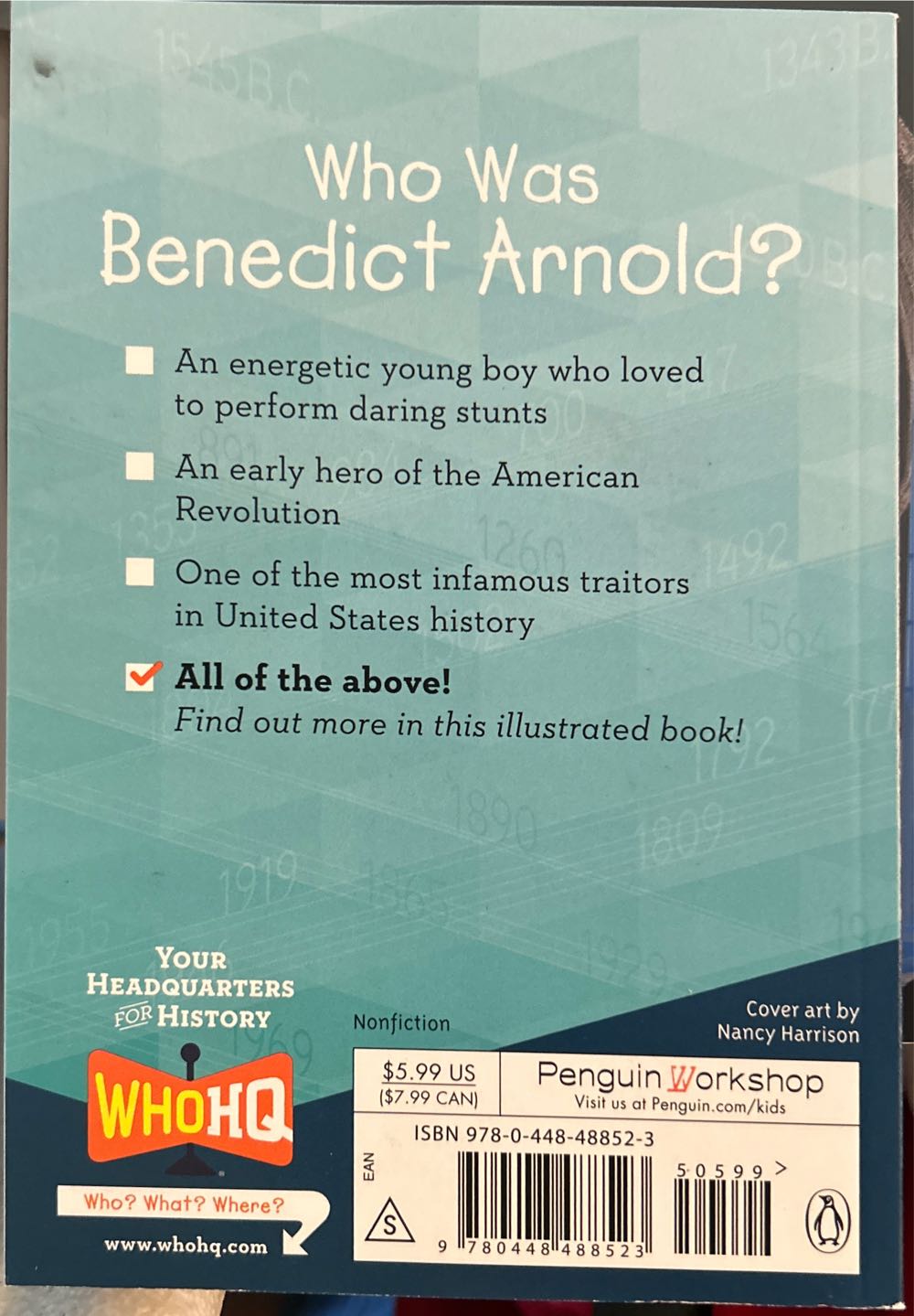 Who Was Benedict Arnold? - James Buckley (Penguin Workshop) book collectible [Barcode 9780448488523] - Main Image 2