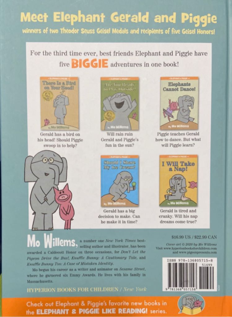 An Elephant & Piggie Biggie Volume 3! - Mo Willems (Hyperion DBG - Hardcover) book collectible [Barcode 9781368057158] - Main Image 2