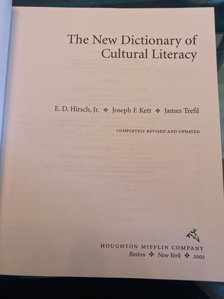 The New Dictionary of Cultural Literacy