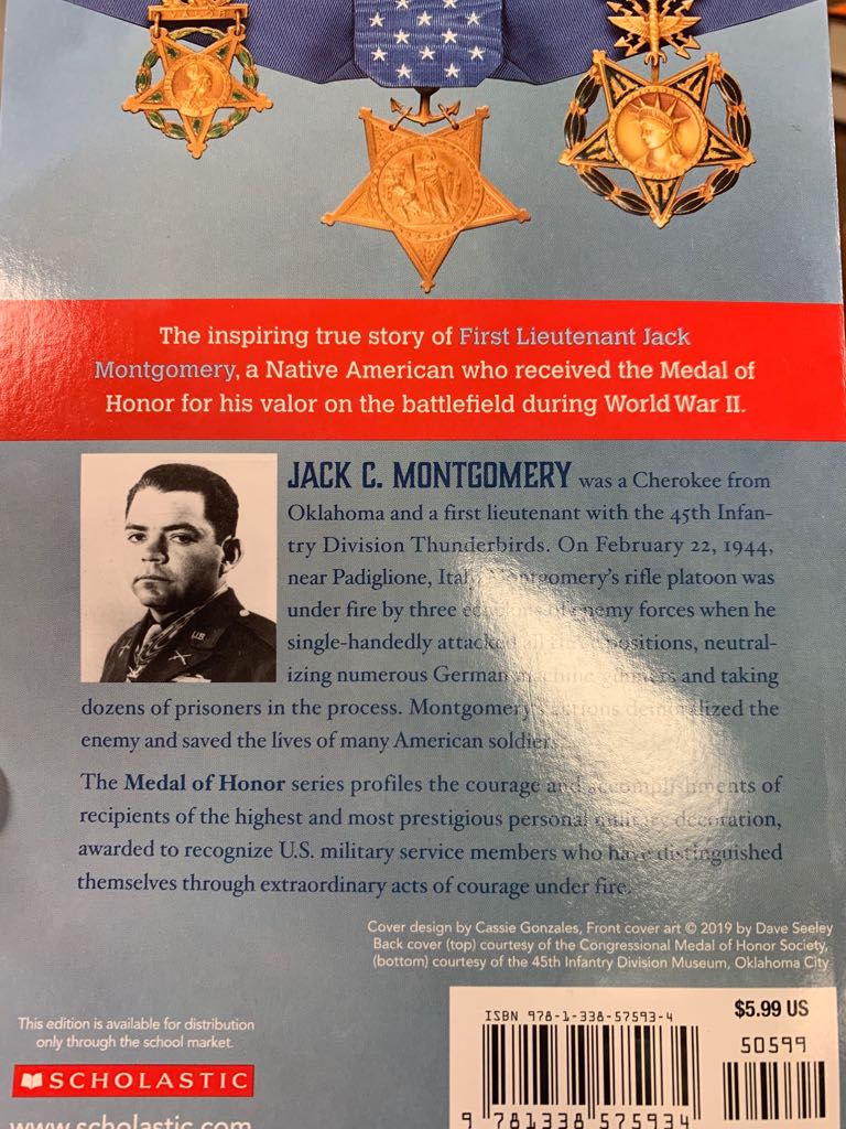 Metal Of Honor - Jack Montogomery book collectible [Barcode 9781338575934] - Main Image 2